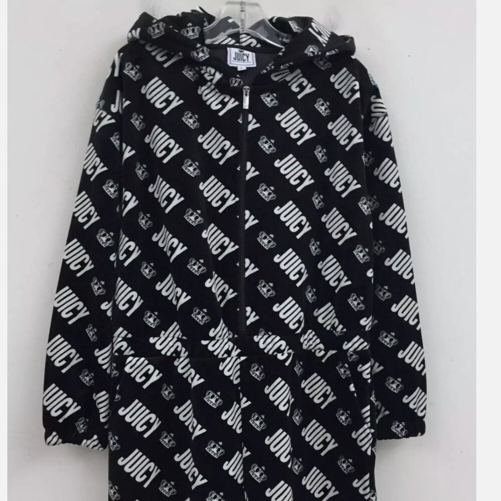 Juicy Couture Rare Deadstock Velour Jumpsuit Tracksuit Hoodie Logo Size Large - Picture 6 of 12